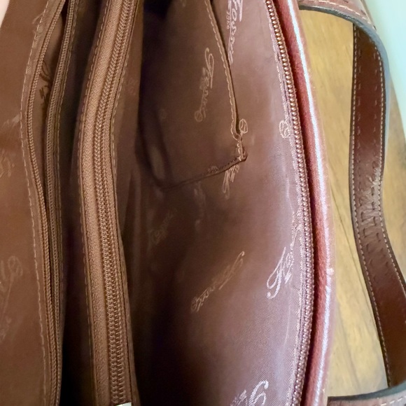 Beautiful Vintage Chestnut Brown Fossil 100% Leather Handbag Purse - Picture 9 of 14